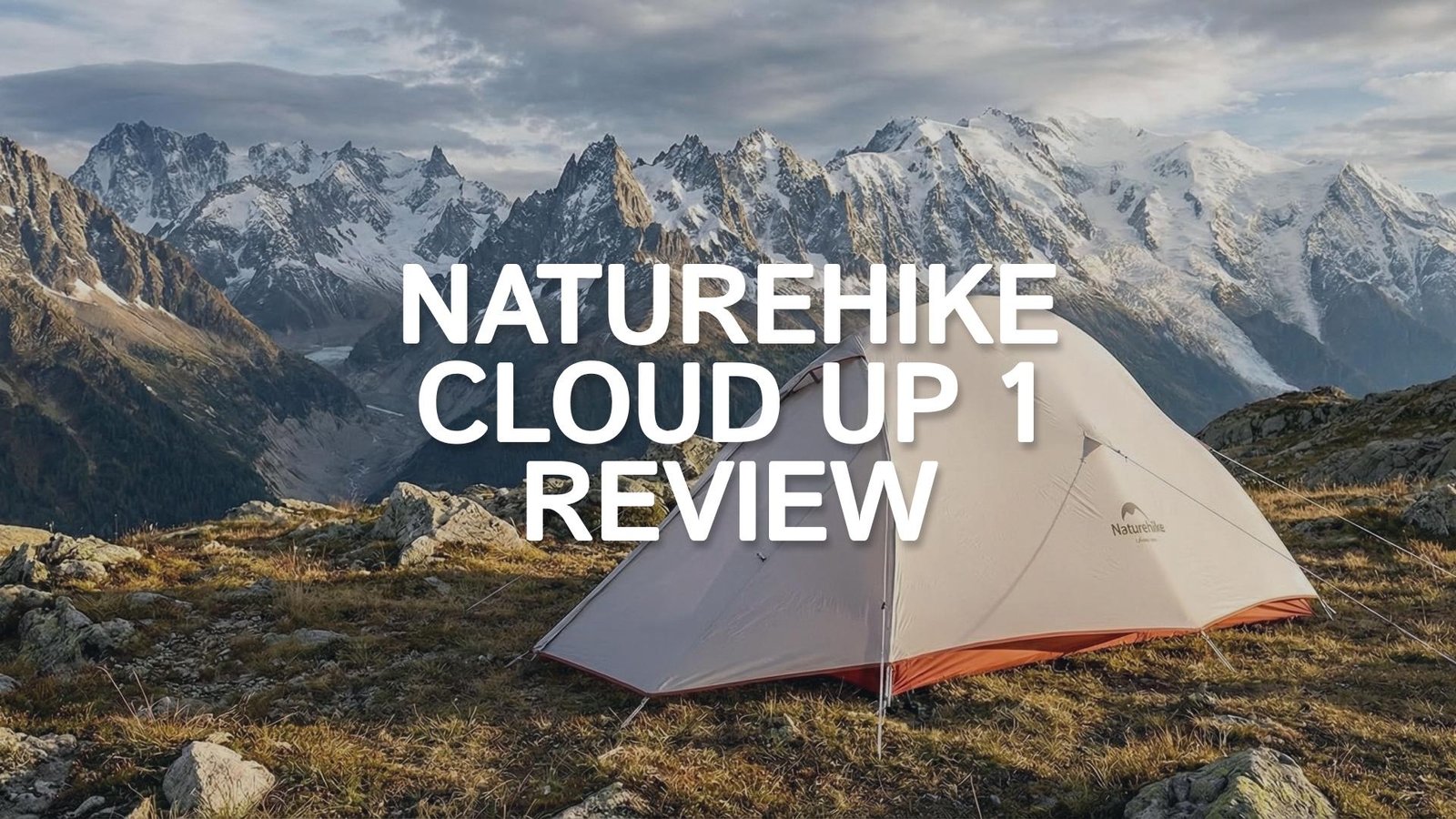 Grey Naturehike Cloud Up 1 tent pitched in the mountains.