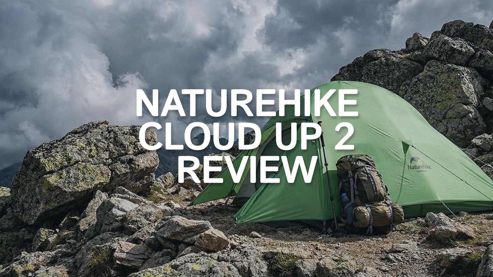 Naturehike Cloud Up 2 tent pitched on a rocky ridge.