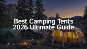 A scenic campsite showcasing the best family and backpacking camping tents of 2026.
