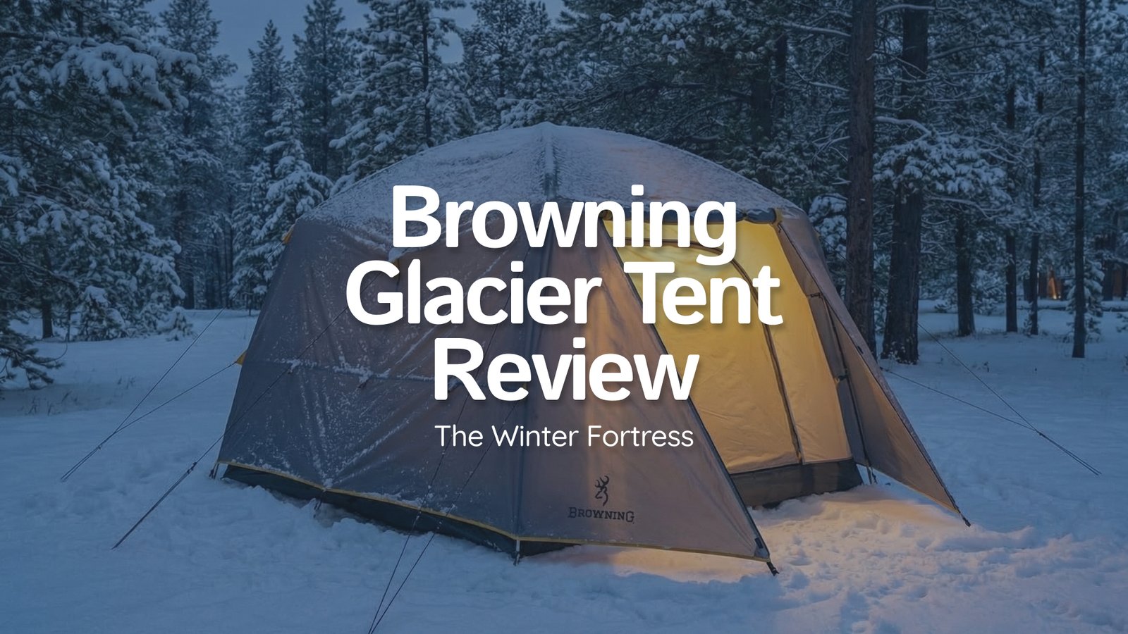 Browning Glacier 4 person tent pitched in the snow for winter camping.