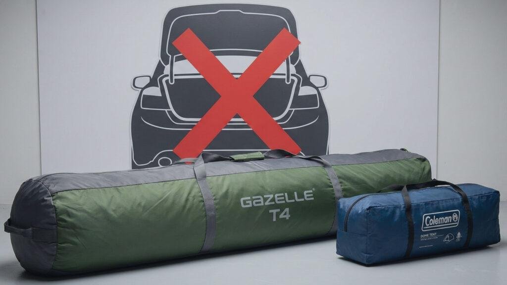 Long Gazelle T4 carry bag compared to a standard tent bag.