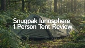Snugpak Ionosphere 1 person tent hidden in a mossy forest for stealth camping.