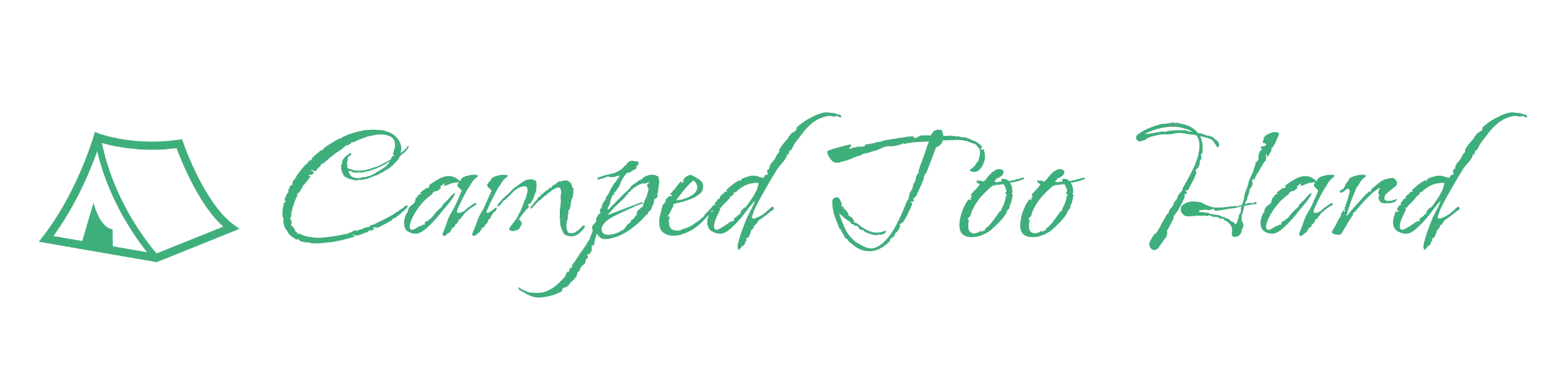 Camped Too Hard green logo