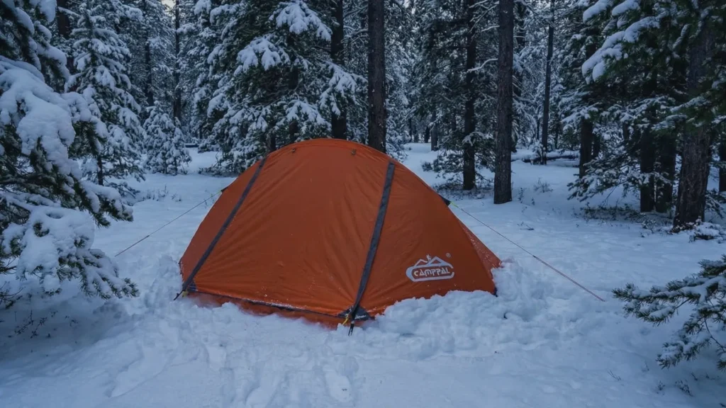 camppal-1-person-tent-picthed-in-the-snow