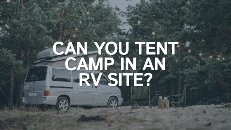 Can you tent camp in an RV site featured image is showing a relaxed RV site.