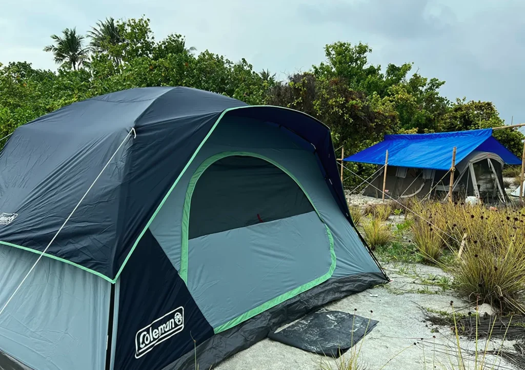 Coleman Skydome 6 person tent for beach camping.