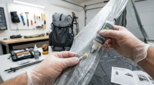A step by step demonstration showing how to seam seal a tent to prevent leaks.