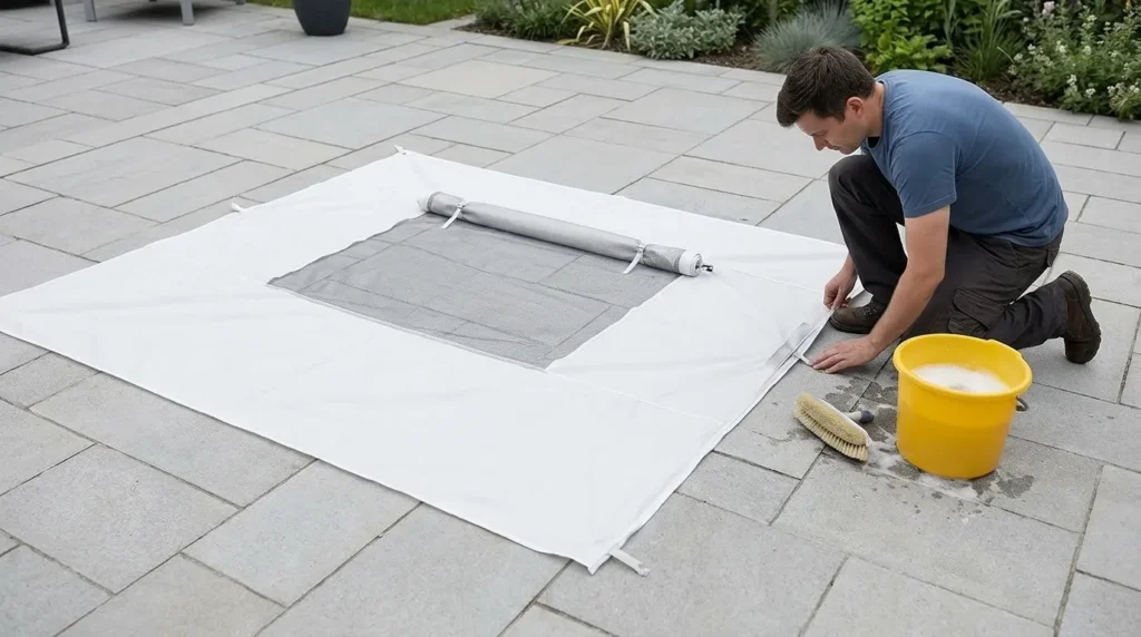 Checking a Quictent pop up canopy tent sidewall for mildew spots